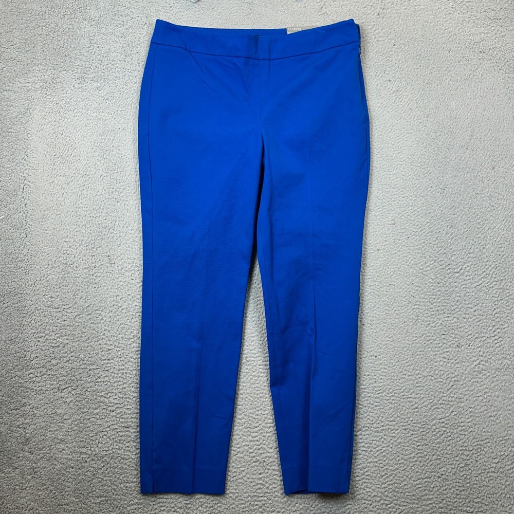 NEW Talbots Pants Womens 14 Chatham Ankle Royal Blue Slim Leg Stretch Casual